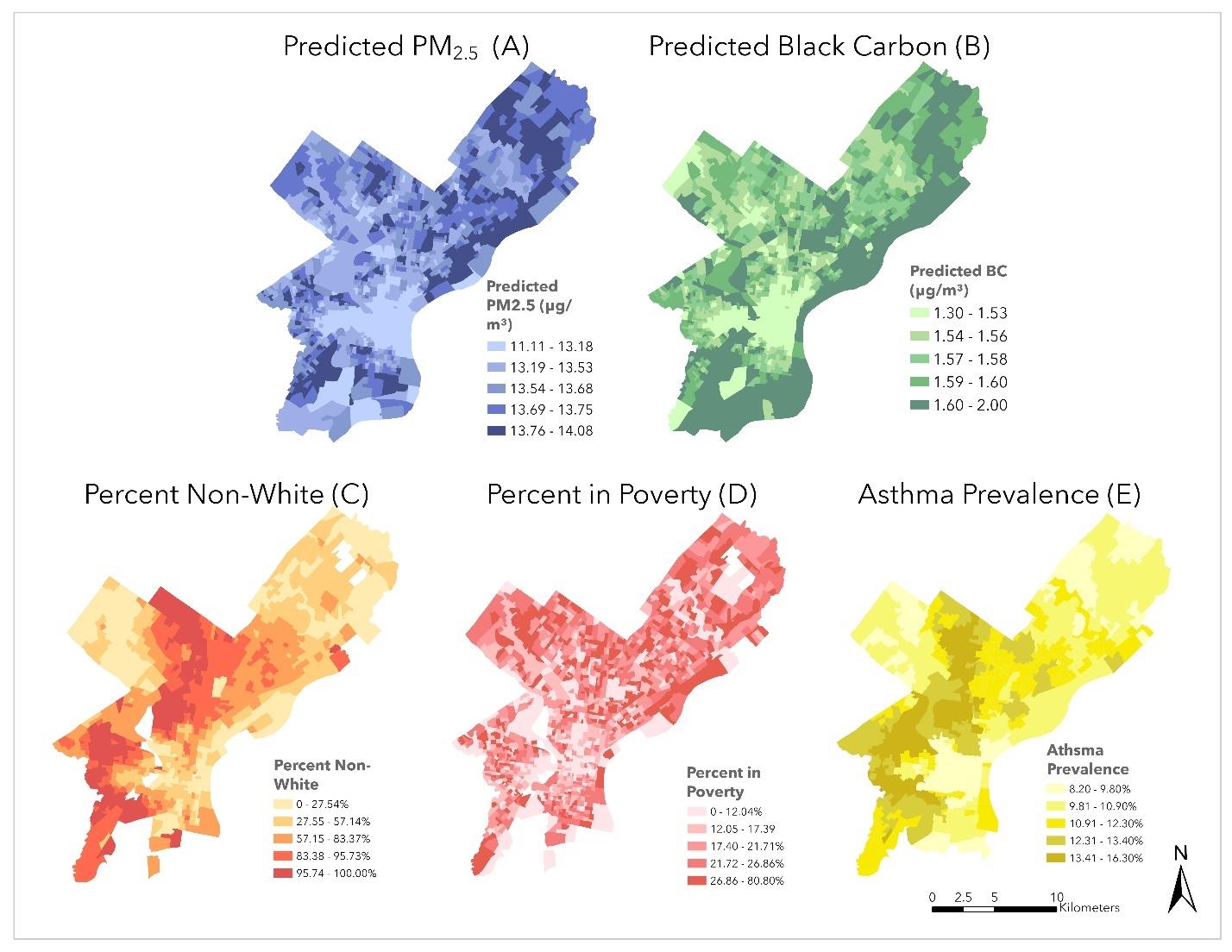 PM2.5 air pollution and redlining overlay